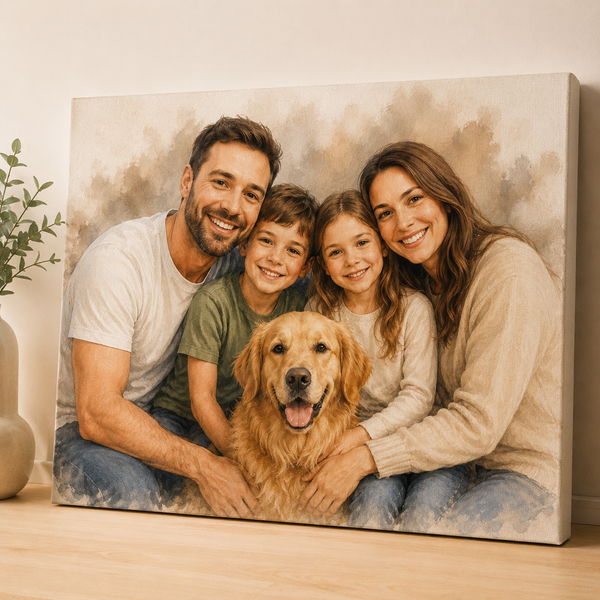 Custom Pet or Family Portrait Canvas