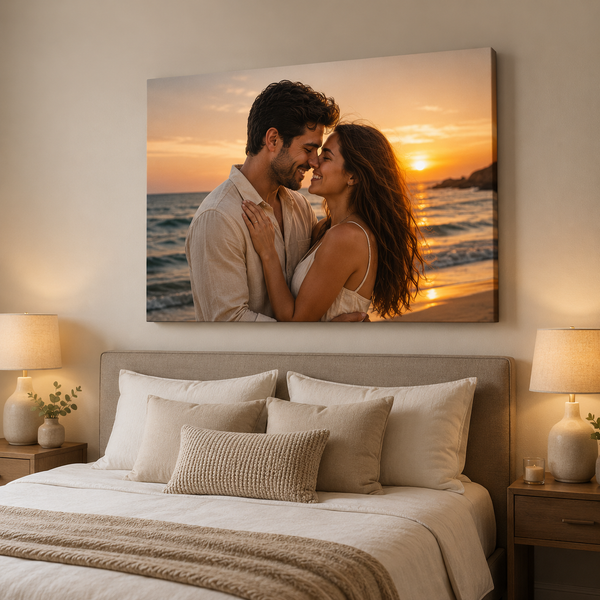 Personalized Romantic Wedding Couple Canvas Print